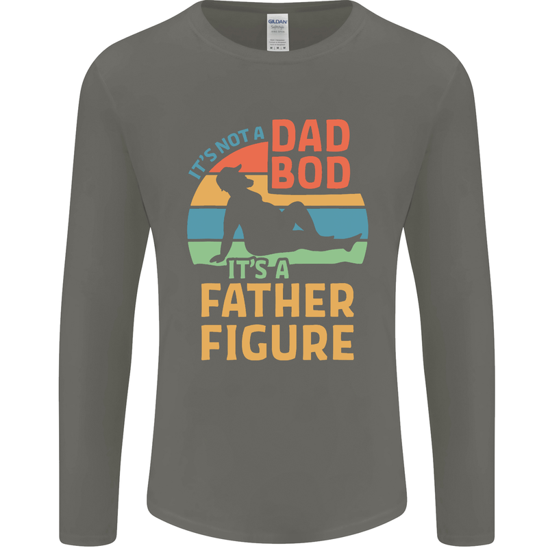 It's Not a Dad Bod It's a Father Figure Mens Long Sleeve T-Shirt Charcoal