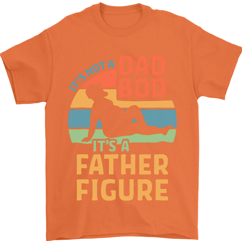 It's Not a Dad Bod It's a Father Figure Mens T-Shirt Cotton Gildan Orange