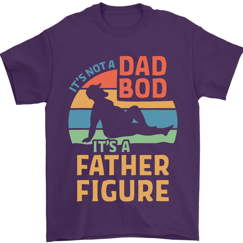 It's Not a Dad Bod It's a Father Figure Mens T-Shirt Cotton Gildan Purple