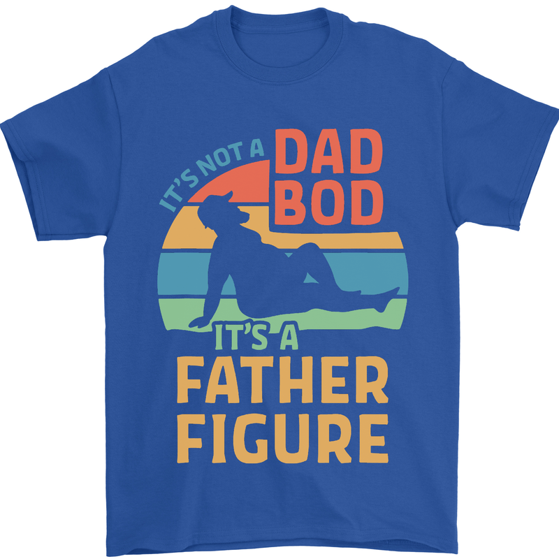 It's Not a Dad Bod It's a Father Figure Mens T-Shirt Cotton Gildan Royal Blue