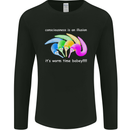 It's Worm Time Baby Conciousness Illusion Mens Long Sleeve T-Shirt Black