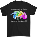 It's Worm Time Baby Conciousness Illusion Mens T-Shirt Cotton Gildan Black