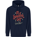 It's a Beautiful Day to Leave Me Alone Childrens Kids Hoodie Navy Blue