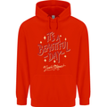It's a Beautiful Day to Leave Me Alone Mens 80% Cotton Hoodie Bright Red