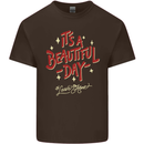 It's a Beautiful Day to Leave Me Alone Mens Cotton T-Shirt Tee Top Dark Chocolate