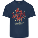 It's a Beautiful Day to Leave Me Alone Mens Cotton T-Shirt Tee Top Navy Blue
