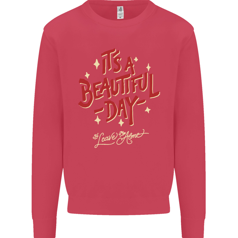 It's a Beautiful Day to Leave Me Alone Mens Sweatshirt Jumper Heliconia