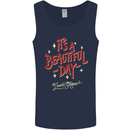 It's a Beautiful Day to Leave Me Alone Mens Vest Tank Top Navy Blue