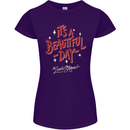 It's a Beautiful Day to Leave Me Alone Womens Petite Cut T-Shirt Purple