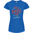 It's a Beautiful Day to Leave Me Alone Womens Petite Cut T-Shirt Royal Blue