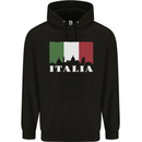Italy Skyline Italian Flag Childrens Kids Hoodie Black