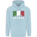 Italy Skyline Italian Flag Childrens Kids Hoodie Light Blue