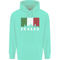 Italy Skyline Italian Flag Childrens Kids Hoodie Peppermint