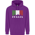 Italy Skyline Italian Flag Childrens Kids Hoodie Purple