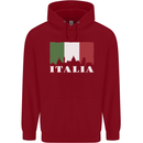 Italy Skyline Italian Flag Childrens Kids Hoodie Red