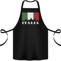 Italy Skyline Italian Flag Cotton Apron 100% Organic Black