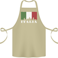 Italy Skyline Italian Flag Cotton Apron 100% Organic Khaki
