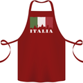 Italy Skyline Italian Flag Cotton Apron 100% Organic Maroon