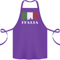 Italy Skyline Italian Flag Cotton Apron 100% Organic Purple