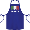 Italy Skyline Italian Flag Cotton Apron 100% Organic Royal Blue