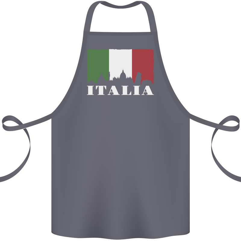 Italy Skyline Italian Flag Cotton Apron 100% Organic Steel