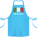 Italy Skyline Italian Flag Cotton Apron 100% Organic Turquoise
