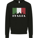 Italy Skyline Italian Flag Kids Sweatshirt Jumper Black