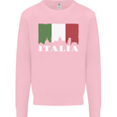 Italy Skyline Italian Flag Kids Sweatshirt Jumper Light Pink