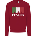 Italy Skyline Italian Flag Kids Sweatshirt Jumper Red