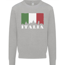 Italy Skyline Italian Flag Kids Sweatshirt Jumper Sports Grey