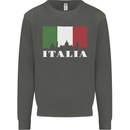 Italy Skyline Italian Flag Kids Sweatshirt Jumper Storm Grey
