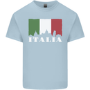 Italy Skyline Italian Flag Kids T-Shirt Childrens Light Blue