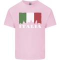 Italy Skyline Italian Flag Kids T-Shirt Childrens Light Pink