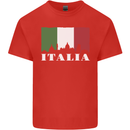 Italy Skyline Italian Flag Kids T-Shirt Childrens Red
