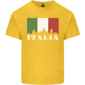Italy Skyline Italian Flag Kids T-Shirt Childrens Yellow