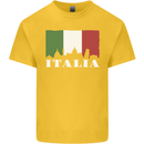 Italy Skyline Italian Flag Kids T-Shirt Childrens Yellow