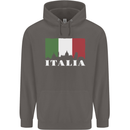Italy Skyline Italian Flag Mens 80% Cotton Hoodie Charcoal