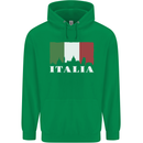 Italy Skyline Italian Flag Mens 80% Cotton Hoodie Irish Green
