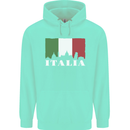Italy Skyline Italian Flag Mens 80% Cotton Hoodie Peppermint