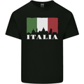 Italy Skyline Italian Flag Mens Cotton T-Shirt Tee Top Black