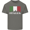 Italy Skyline Italian Flag Mens Cotton T-Shirt Tee Top Charcoal