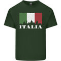 Italy Skyline Italian Flag Mens Cotton T-Shirt Tee Top Forest Green