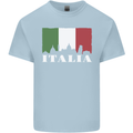 Italy Skyline Italian Flag Mens Cotton T-Shirt Tee Top Light Blue