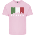 Italy Skyline Italian Flag Mens Cotton T-Shirt Tee Top Light Pink