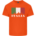 Italy Skyline Italian Flag Mens Cotton T-Shirt Tee Top Orange