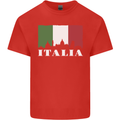 Italy Skyline Italian Flag Mens Cotton T-Shirt Tee Top Red