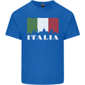 Italy Skyline Italian Flag Mens Cotton T-Shirt Tee Top Royal Blue