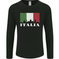 Italy Skyline Italian Flag Mens Long Sleeve T-Shirt Black
