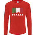 Italy Skyline Italian Flag Mens Long Sleeve T-Shirt Red