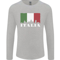 Italy Skyline Italian Flag Mens Long Sleeve T-Shirt Sports Grey